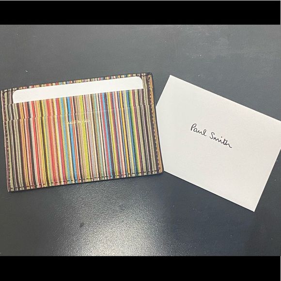 NWT: Paul Smith Leather Black/Multicolour Card Holder (no box) - Picture 6 of 6